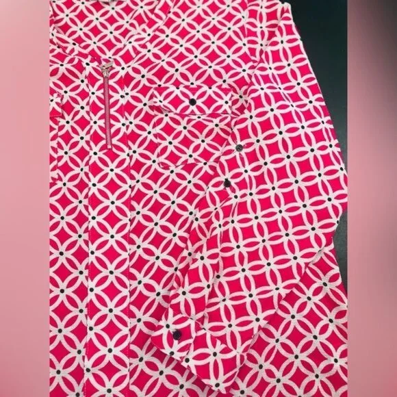 STUDIO WORKS Woman 2X Blouse Pink Front ZIP & 2 Pocket - Picture 11 of 15